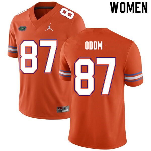 Women #87 Jonathan Odom Florida Gators College Football Jerseys Orange